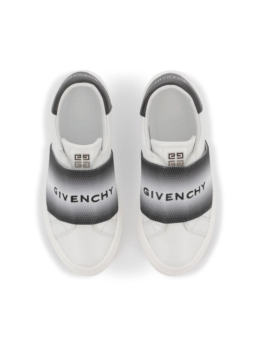Sneakers con banda logata per bambino Givenchy Kids bianco con punta tonda H30673 09B GIVENCHY KIDS