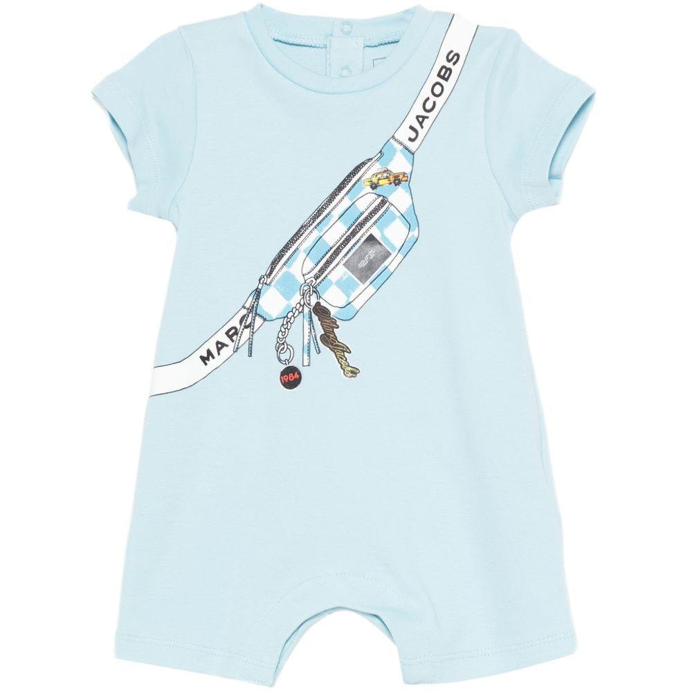 Tutina per neonato The Marc Jacobs Kids azzurra con stampa grafica sul davanti W60807 77B THE MARC JACOBS KIDS