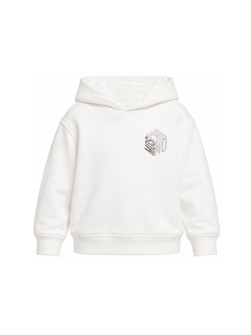 Felpa per bambino Moschino Kids bianca con logo sul petto HRF07KLCA92 10063 MOSCHINO KIDS