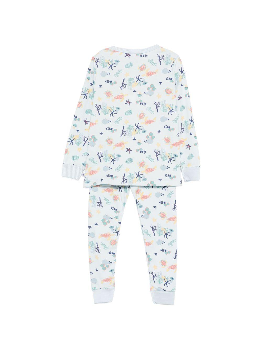 Pigiama per bambino Petit Bateau azzurro a maniche lunghe con fantasia A0F95 01 PETIT BATEAU