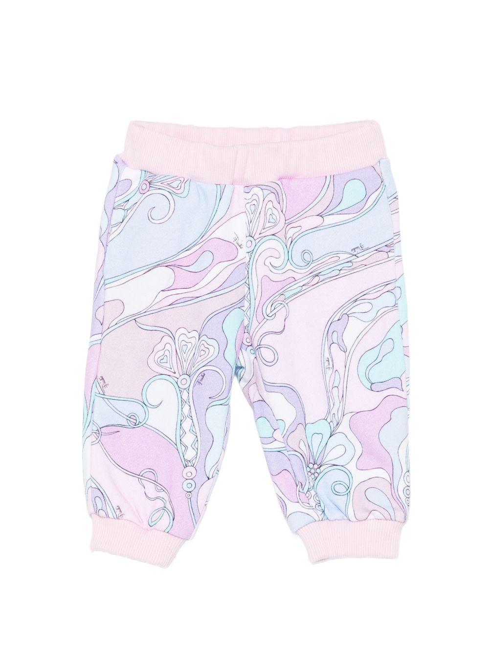 Pantaloni sportivi per neonata Emilio Pucci Junior multicolore con stampa astratta PZ6000 Z3343 51SCE EMILIO PUCCI KIDS