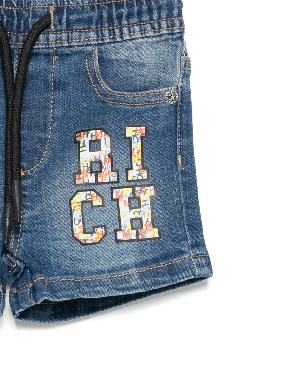 Bermuda per neonato John Richmond Junior in denim con logo RIP25048BE DENIM BLUE MEDIUM JOHN RICHMOND JUNIOR