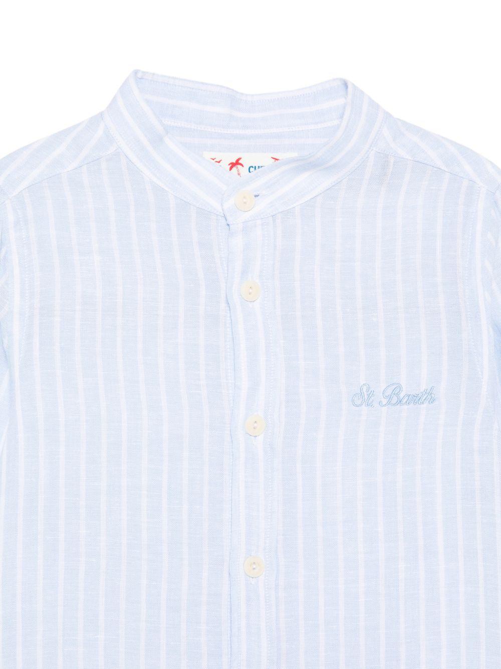 Camicia per bambino MC2 Saint Barth Kids azzurra con design a righe PAT0001 00858L MC2 ST. BARTH KIDS