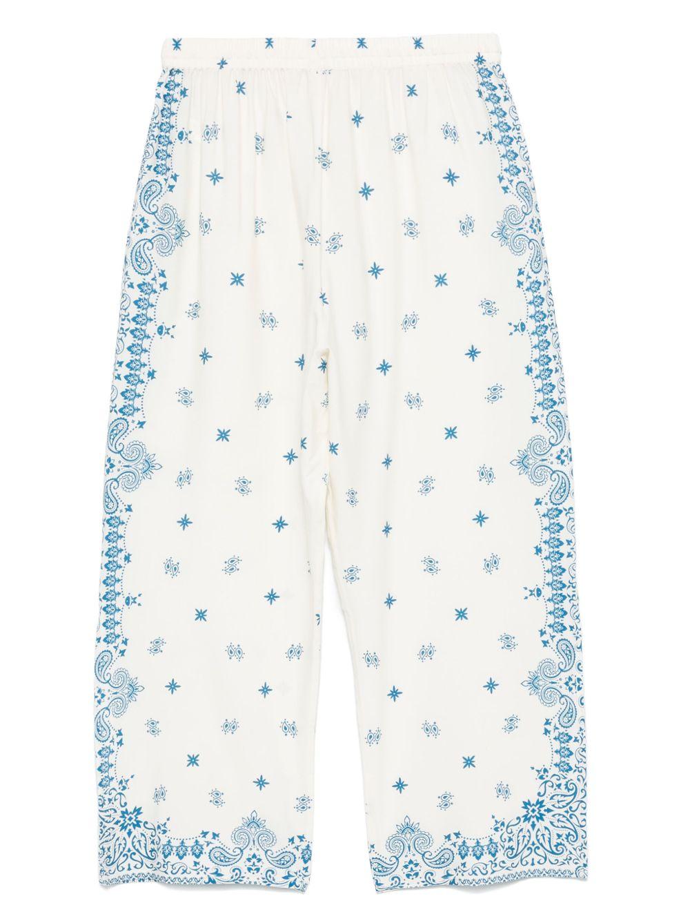 Pantaloni per donna MC2 Saint Barth Ikaria bianco con stampa grafica all-over IKA0001 05480H MC2 ST. BARTH