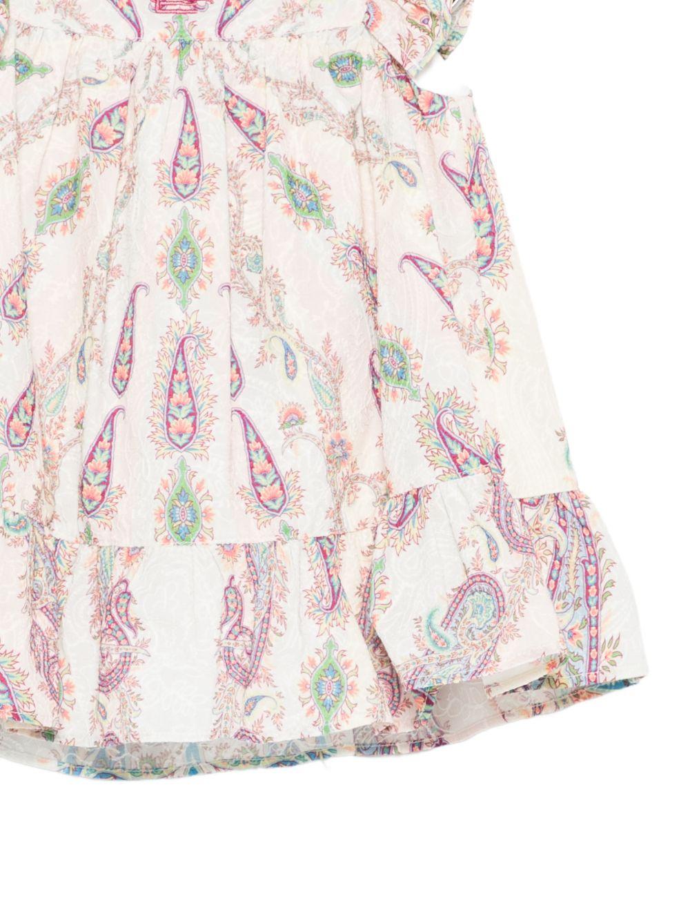 Abito per neonata Etro Kids beige con stampa Paisley all-over GY1050 U0268 501MC ETRO KIDS