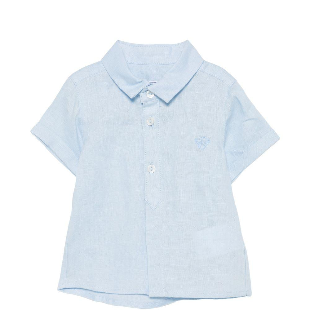 Camicia per neonato Tartine Et Chocolat azzurra con logo ricamato sul davanti CC12011 44 TArtine & Chocolat KIDS