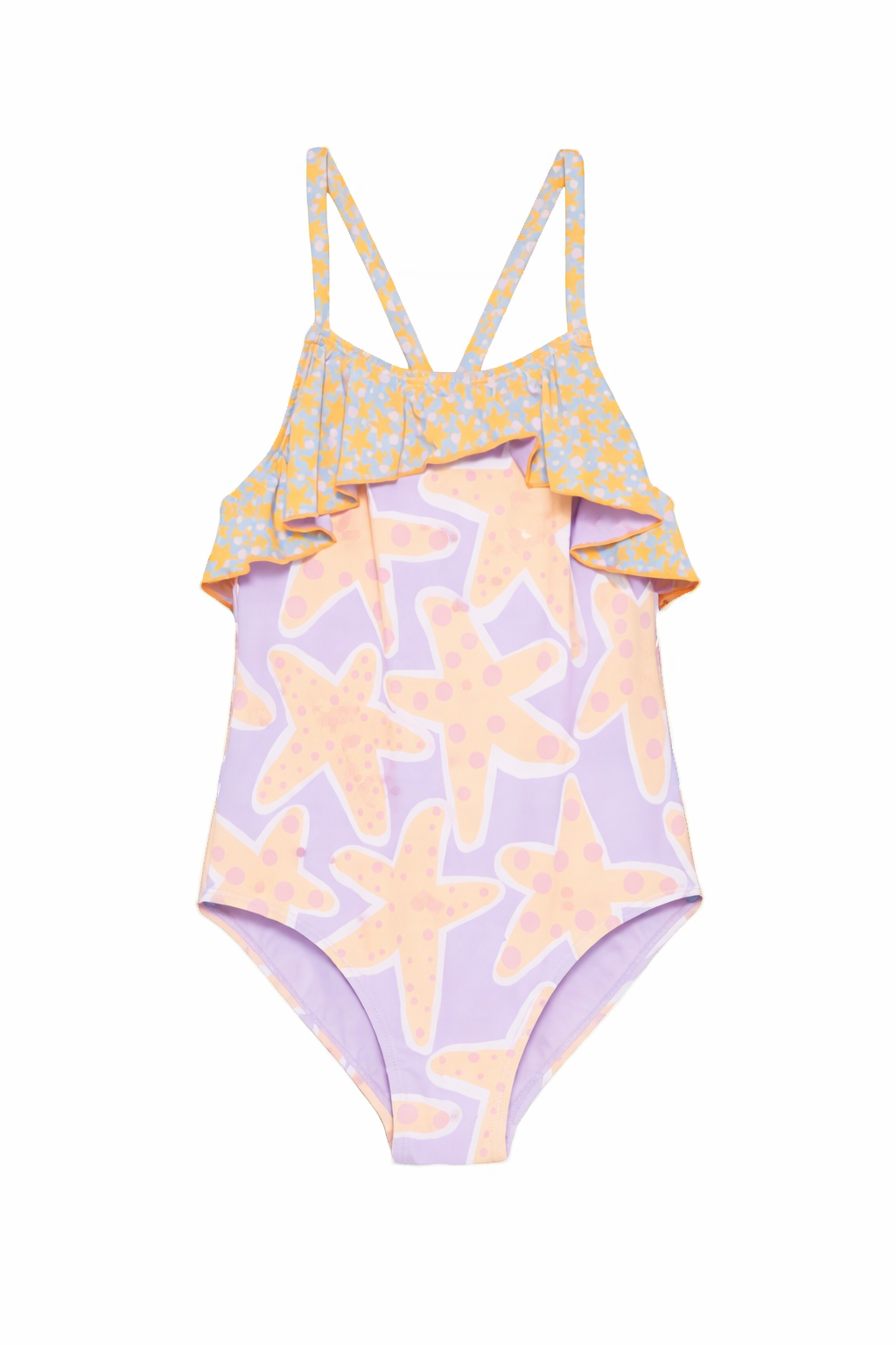Costume per bambina Stella McCartney Kids multicolore con stampa grafica stelle marine all-over TYCA69 Z3514 539MC STELLA McCARTNEY KIDS
