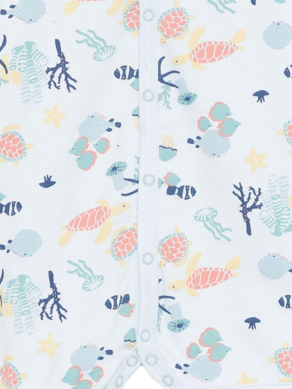 Tutina per neonati Petit Bateau azzurra con stampa grafica all-over A0FSB 01 PETIT BATEAU