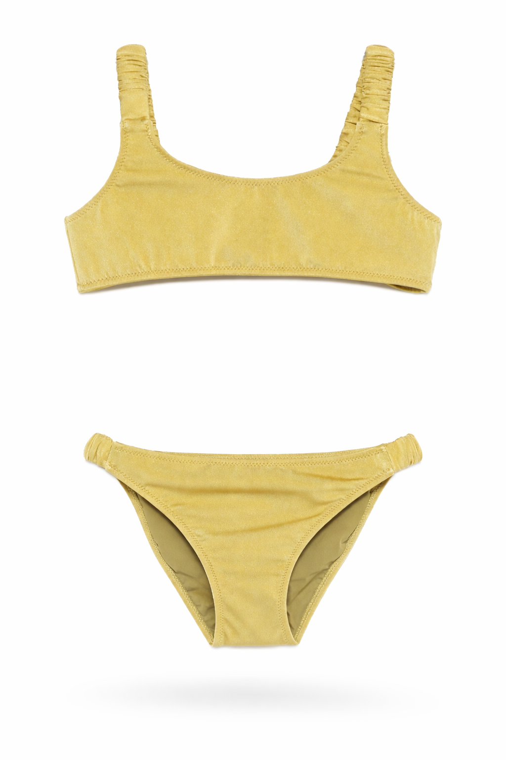 Set costume 2 pezzi per bambina MC2 Saint Barth Kids verde arricciato TLO0001 00515L MC2 ST. BARTH KIDS