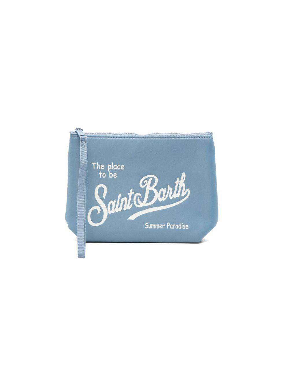 Pochette Aline MC2 Saint Barth azzurra con logo a contrasto ALI0053 00583L MC2 ST. BARTH KIDS