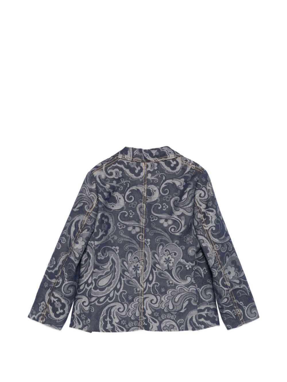 Blazer per bambino Etro Kids blu con stampa Paisley GY2P04 I0308 620 ETRO KIDS