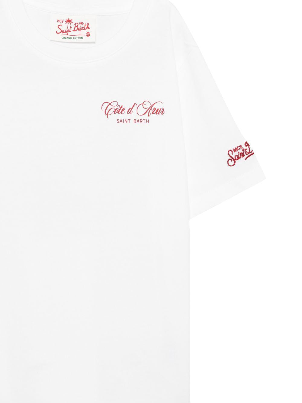 T-shirt per bambino MC2 Saint Barth Kids bianco con stampa logo PRL0001 00384L MC2 ST. BARTH KIDS