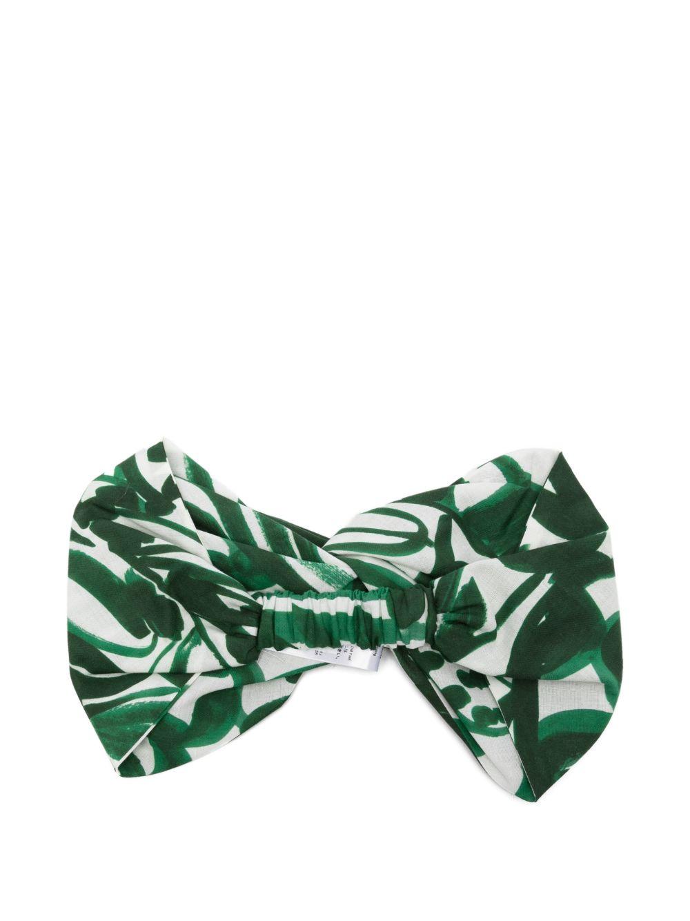 Fascia per capelli per neonata Il Gufo bianco e verde con dettaglio ad incrocio P26GPH0016C4154 573 IL GUFO KIDS