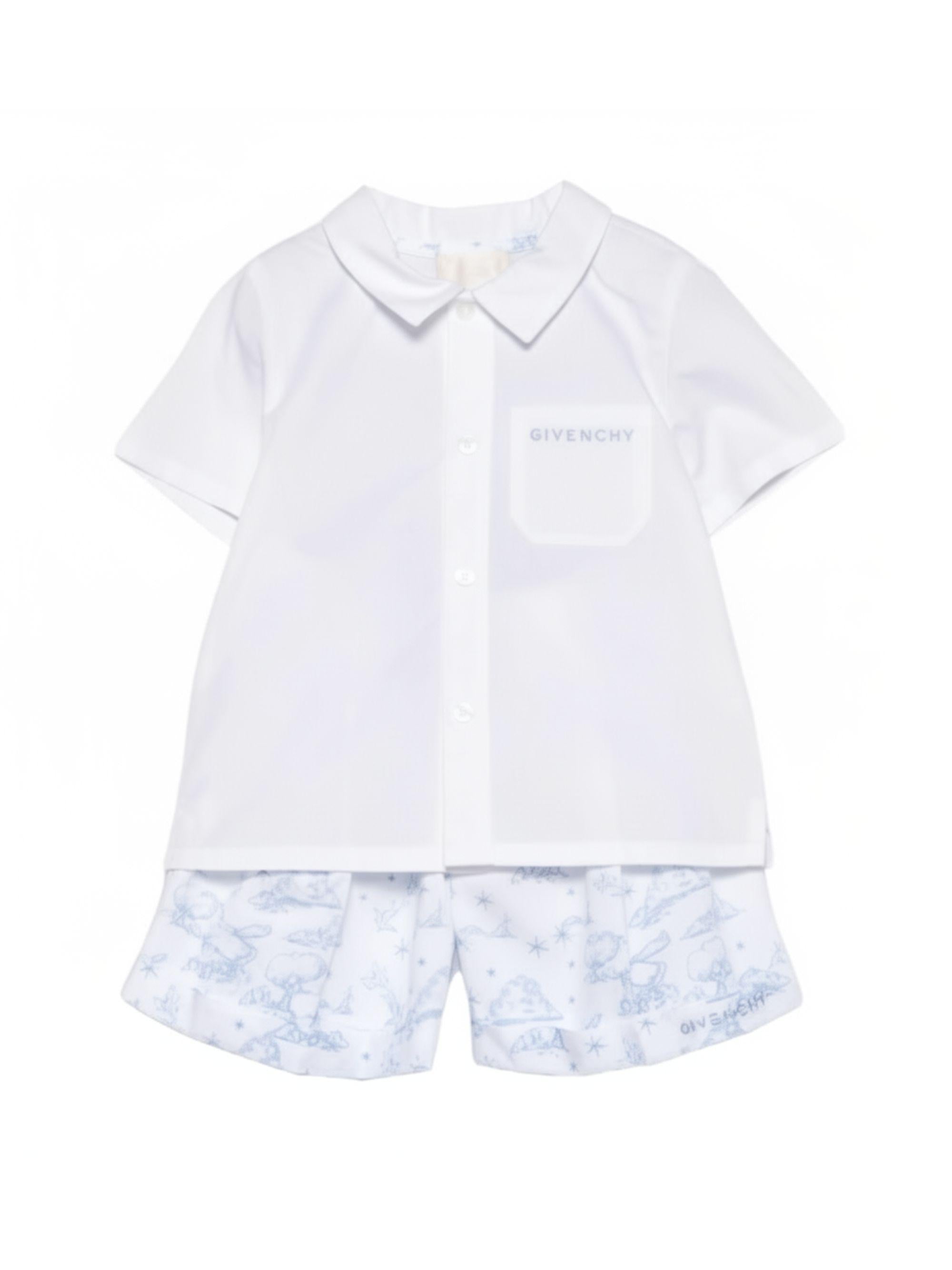 Set camicia e shorts per neonato Givenchy Kids multicolore con colletto H31262 N48 GIVENCHY KIDS