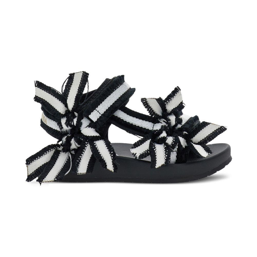 Sandali per bambina Monnalisa nero a righe 8CG000 7700 9950 MONNALISA KIDS