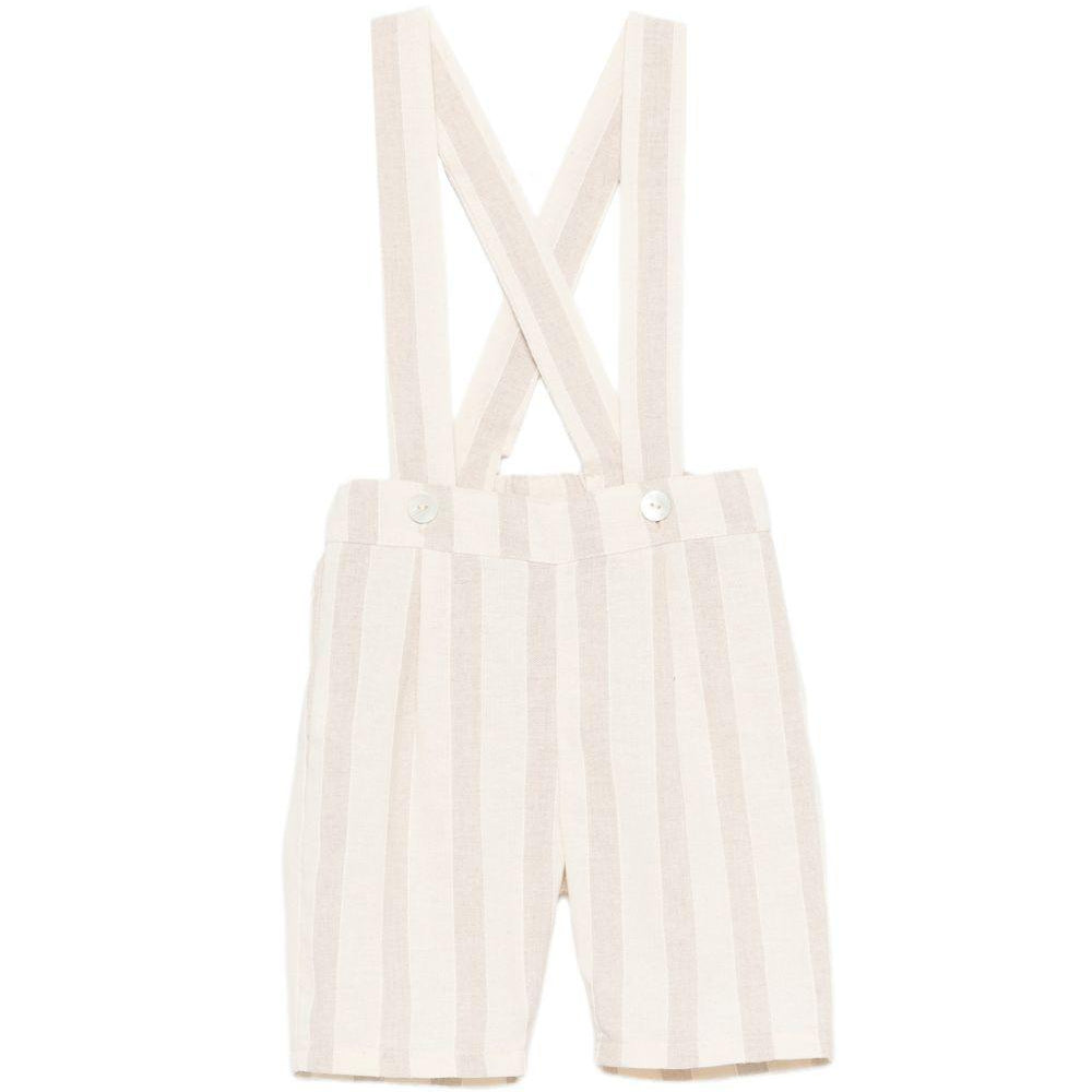 Shorts con bretelle per neonato Mariella Ferrari beige con vita elasticizzata sul retro PNG7BIS BEIGE MARIELLA FERRARI KIDS