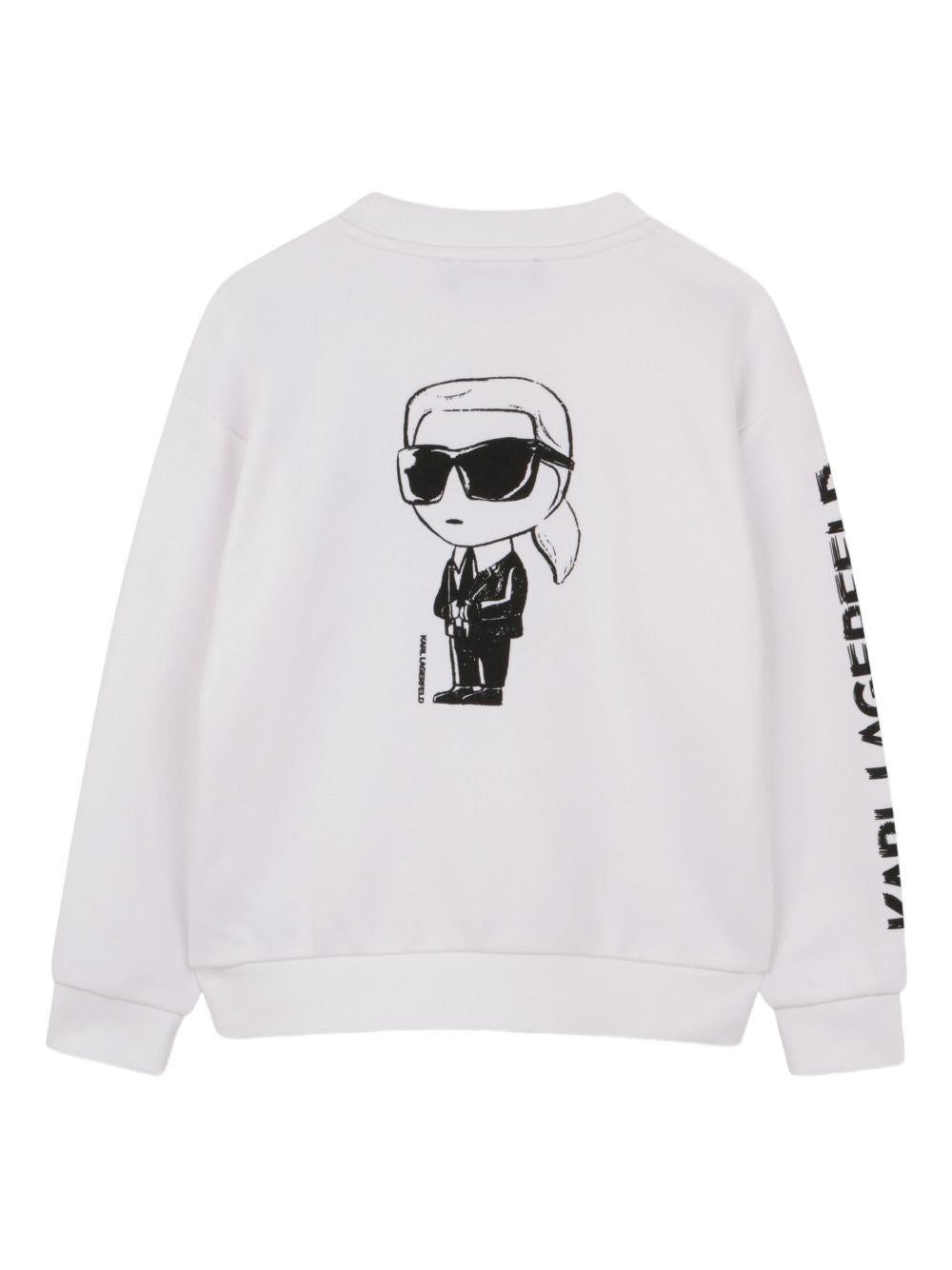 Felpa per bambino Karl Lagerfeld Kids bianca con stampa Karl Z31088 10P KARL LAGERFELD KIDS
