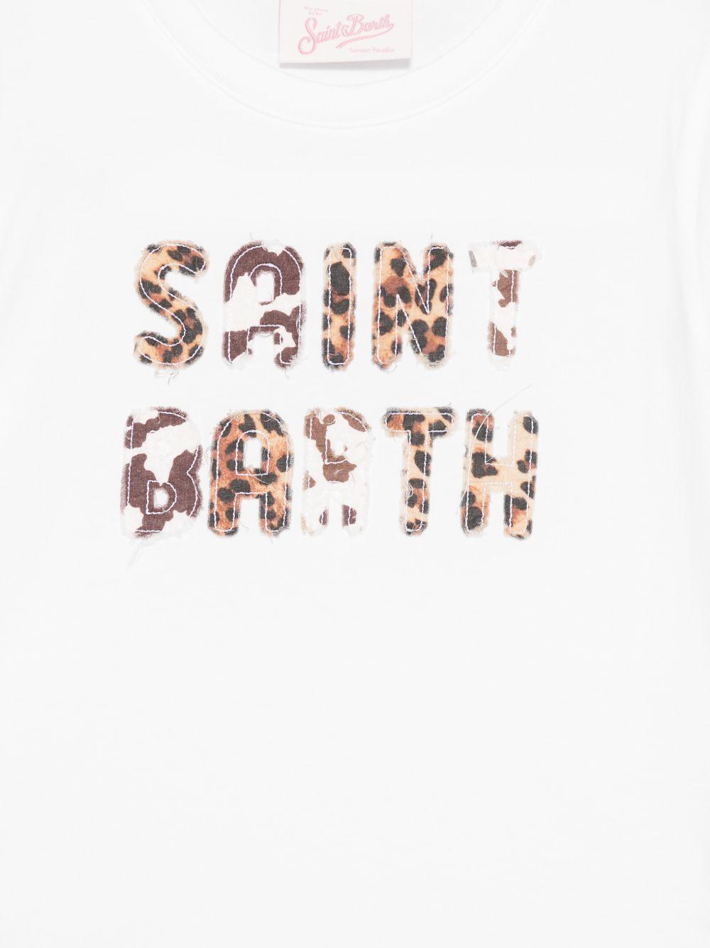 T-shirt per bambina MC2 Saint Barth Kids bianco con toppa logo animalier ELLY001 00298L MC2 ST. BARTH KIDS