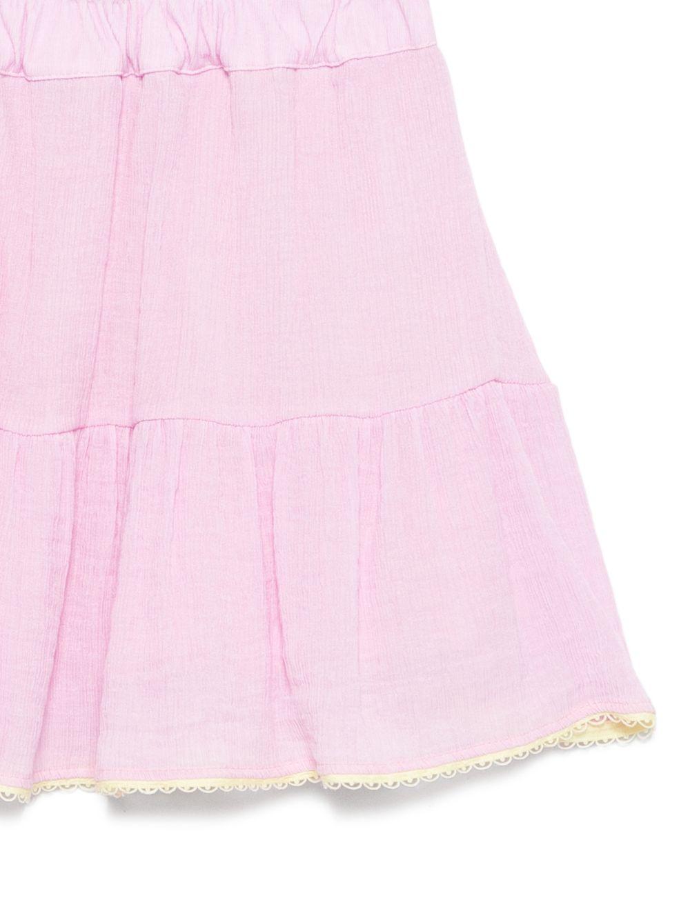 Gonna per bambina MSGM Kids rosa con design a balze S6MSJGSK210 MS076 MSGM KIDS