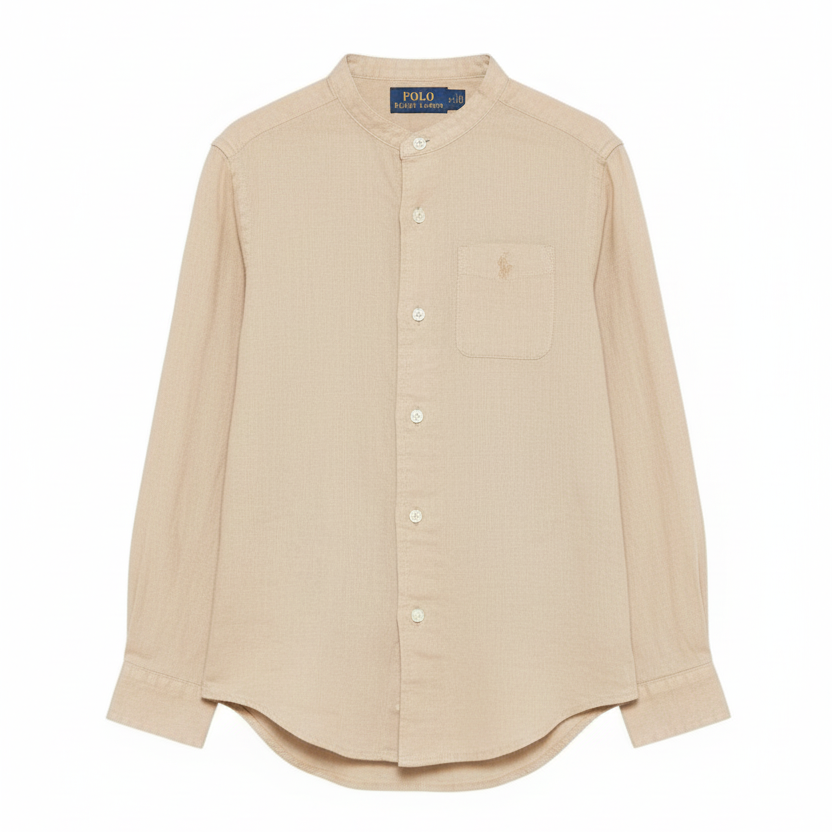 Camicia per bambino Polo Ralph Lauren Kids beige con colletto alla coreana 322964592 502 Ralph Lauren kids