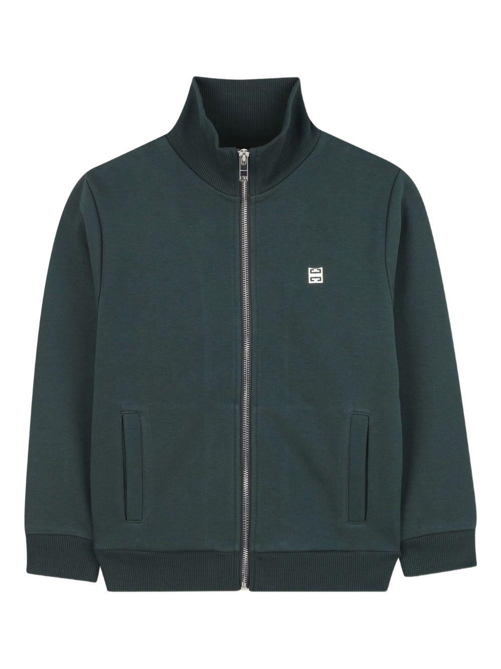 Felpa per bambino Givenchy Kids verde con ricamo con logo H30944 672 GIVENCHY KIDS