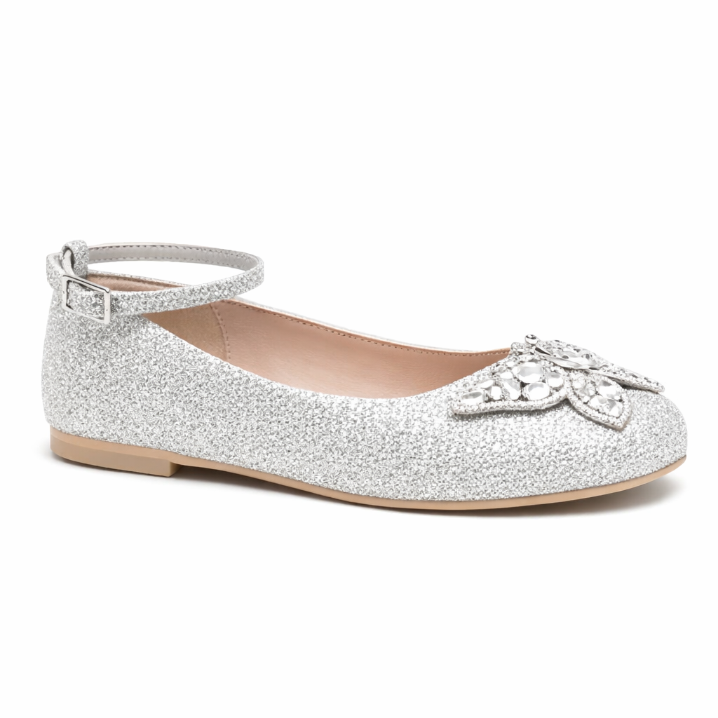 Ballerine per bambina Aruna Seth argentate con decorazione con strass AS76 SILVER ARUNA SETH KIDS