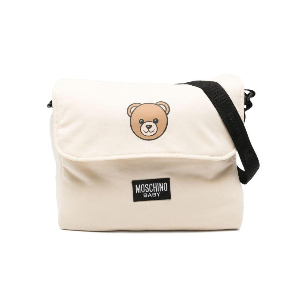 Borsa per neonati Moschino Kids beige con stampa Teddy Bear MUX05VLCA19 20404 MOSCHINO KIDS