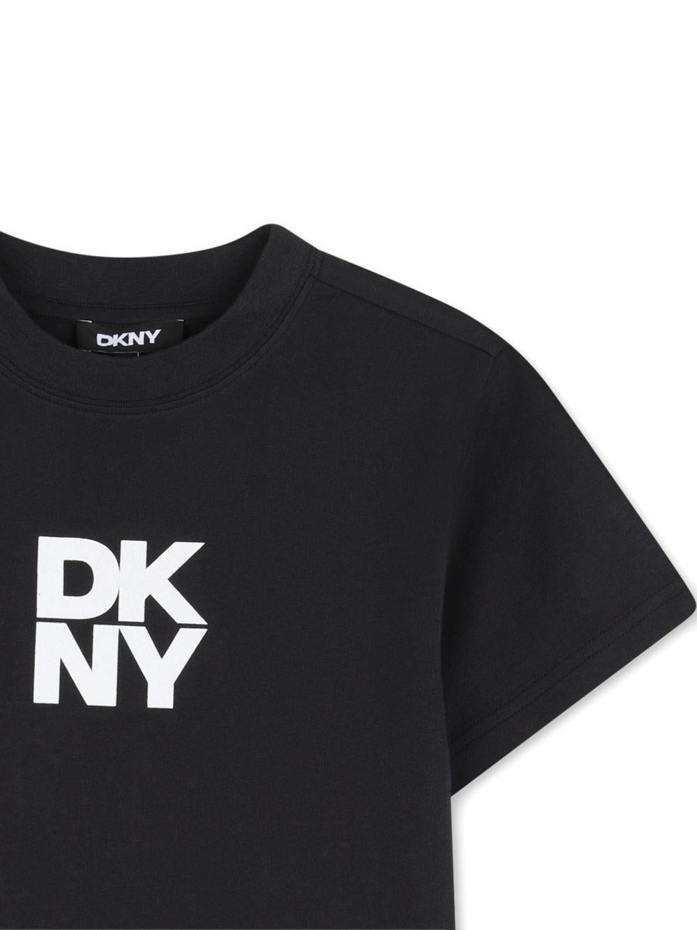 Set di due t-shirt per bambino Dkny Kids bianco e nero con stampa con logo D62544 M41 DKNY KIDS