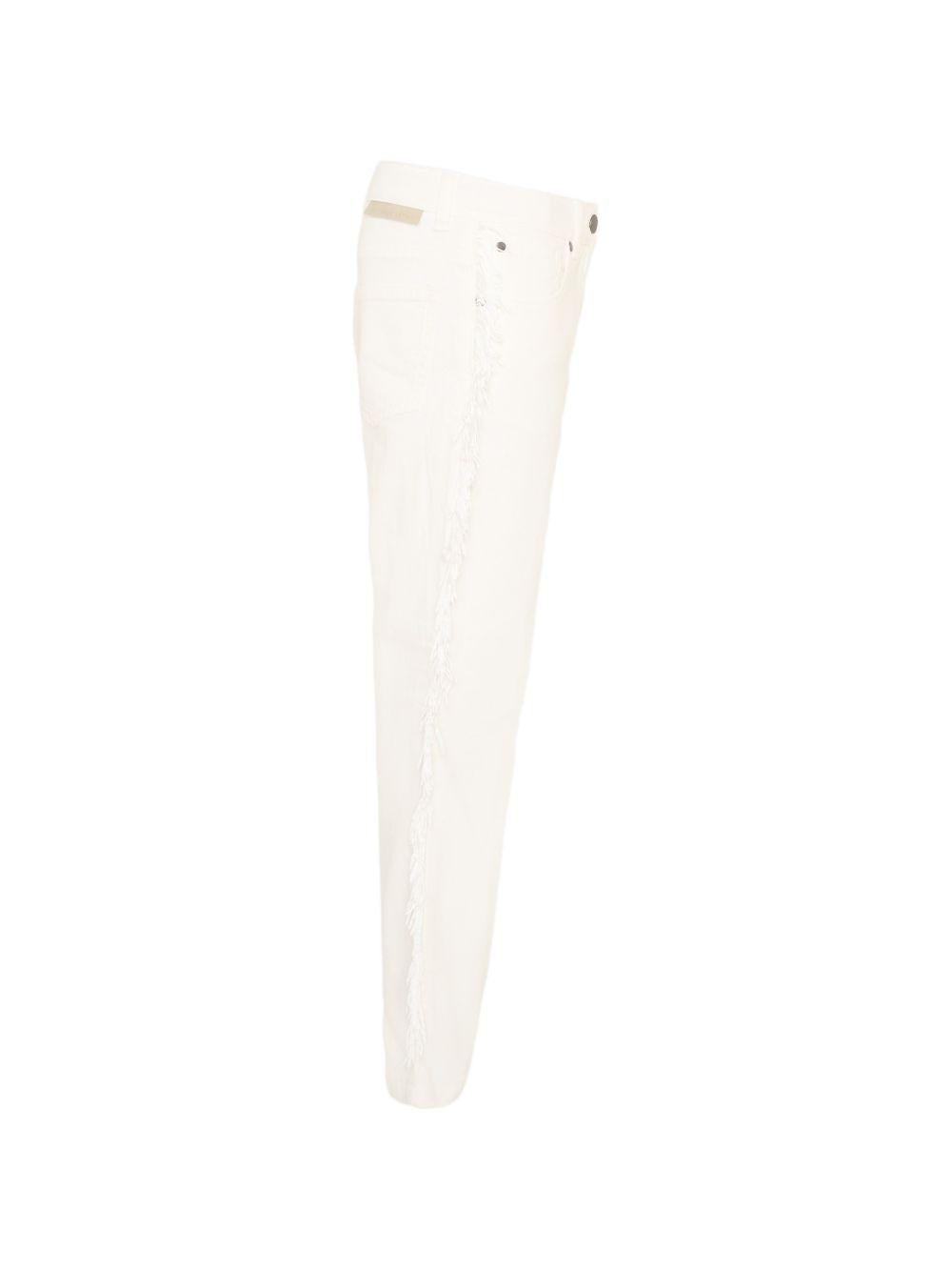 Pantaloni per bambina Stella McCartney Kids bianchi con dettaglio frange sui lati TZ6A50 Z0156 101 STELLA McCARTNEY KIDS