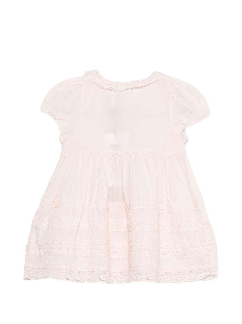 Abito per neonata Molo rosa con colletto in pizzo 4S26E120 5647 MOLO KIDS
