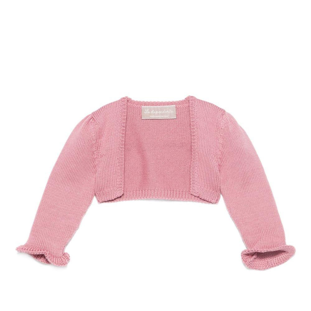 Cardigan per neonata La Stupenderia rosa con polsini arricciati 1WCSP62 813 LA STUPENDERIA