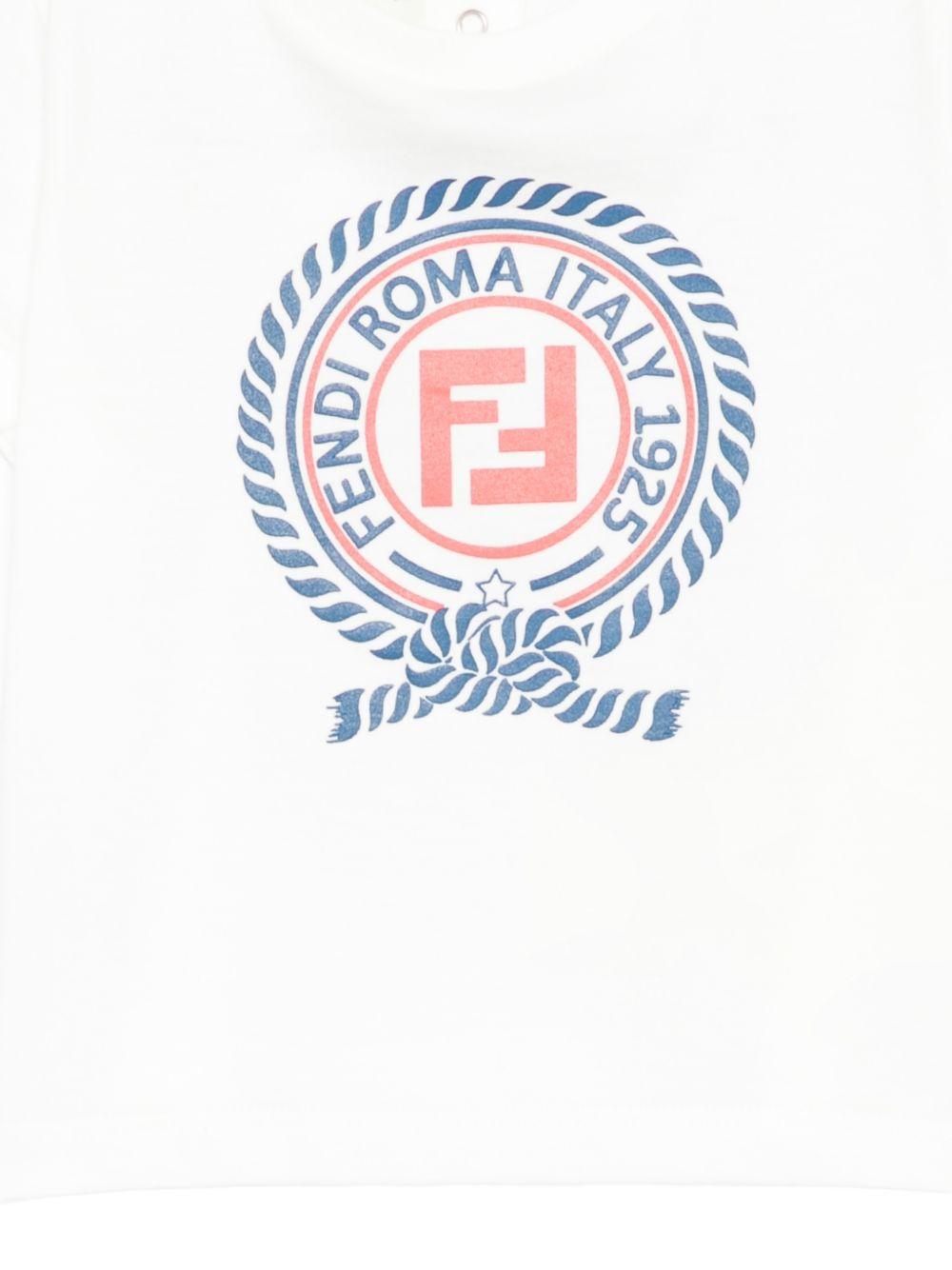 T-shirt per neonato Fendi Kids bianca con stampa grafica BMI284 7AJ F0TU9 FENDI KIDS