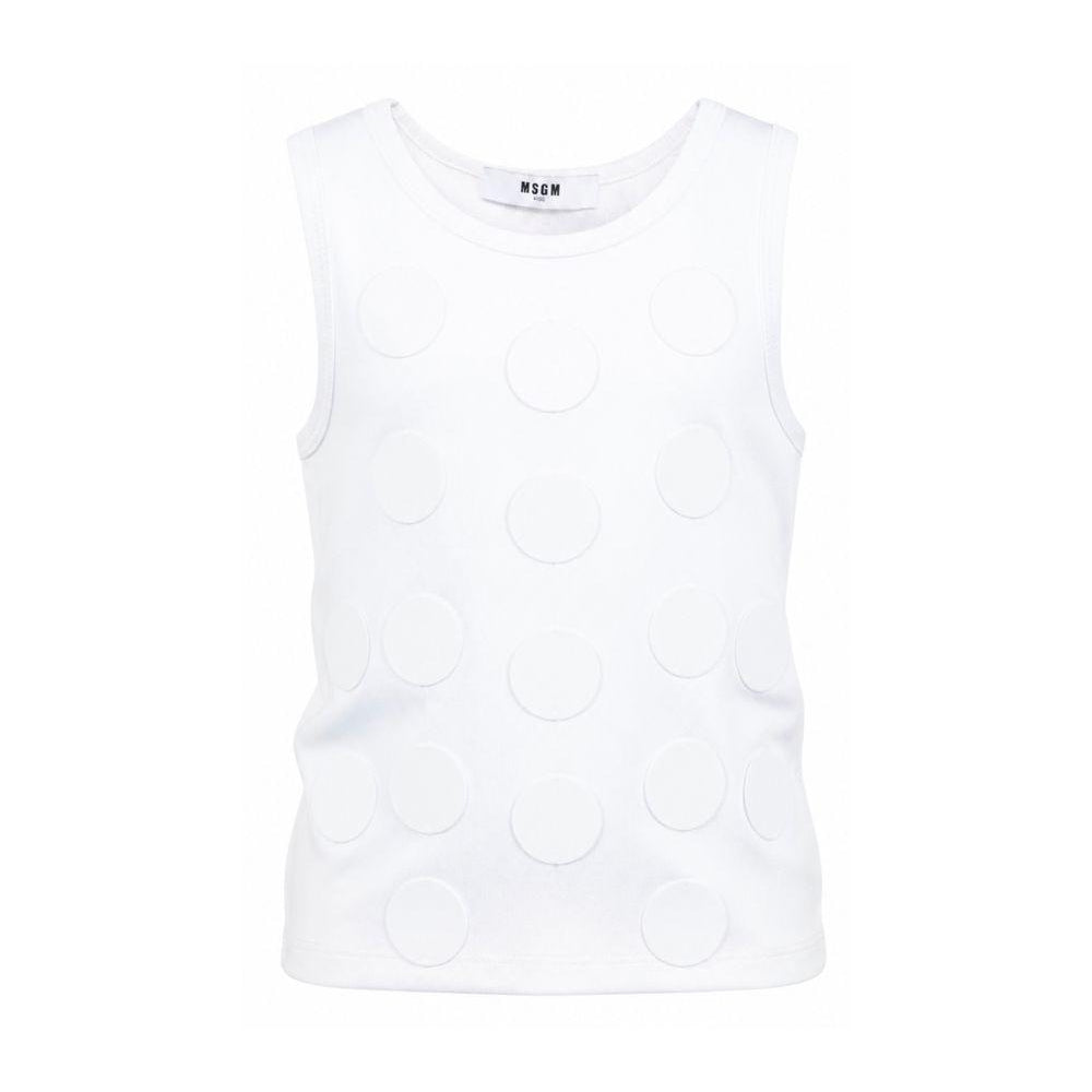 Canotta per bambina MSGM Kids bianca con applicazioni S6MSJGTA100 001 MSGM KIDS