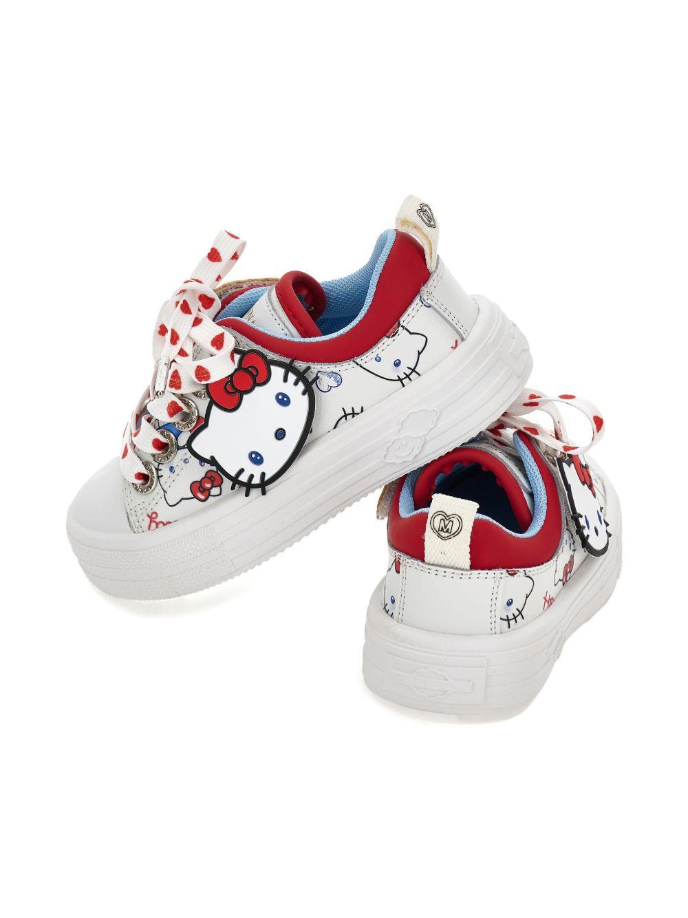 Sneakers per bambina Monnalisa x Hello Kitty bianche con applicazione Hello Kitty 8CG007 7705 9944 MONNALISA KIDS