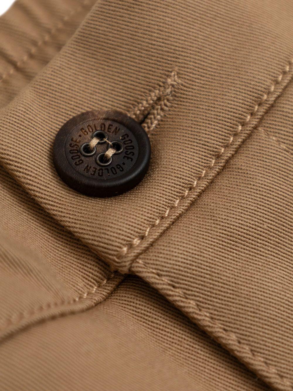 Shorts con ricamo per bambino Golden Goose Kids marrone con tasca posteriore sagomata P01760P001928 15693 GOLDEN GOOSE KIDS