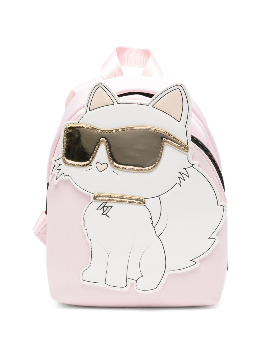 Zaino per bambina Karl Lagerfeld Kids rosa con applicazione gatto Z31203 46F KARL LAGERFELD KIDS