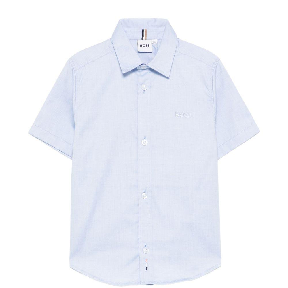 Camicia per bambino Boss Kidswear azzurro con maniche corte J53160 77D BOSS KIDS