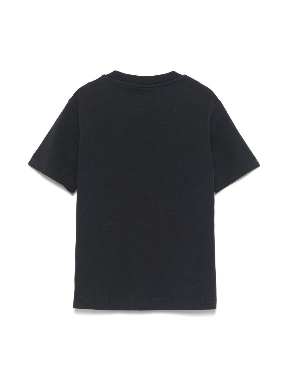 T-shirt con applicazione per bambino C.P. Company Kids blu con girocollo C9M008LAA17 41150 C.P.COMPANY KIDS