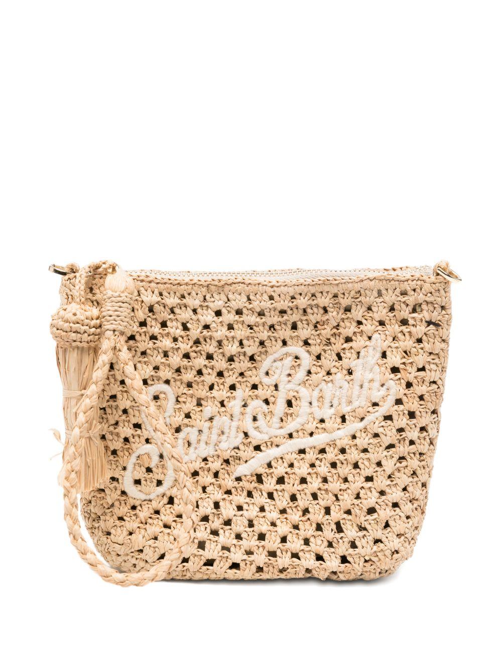 Pouch in rafia MC2 Saint Barth beige con ricamo logo RAFP001 00878L MC2 ST. BARTH KIDS