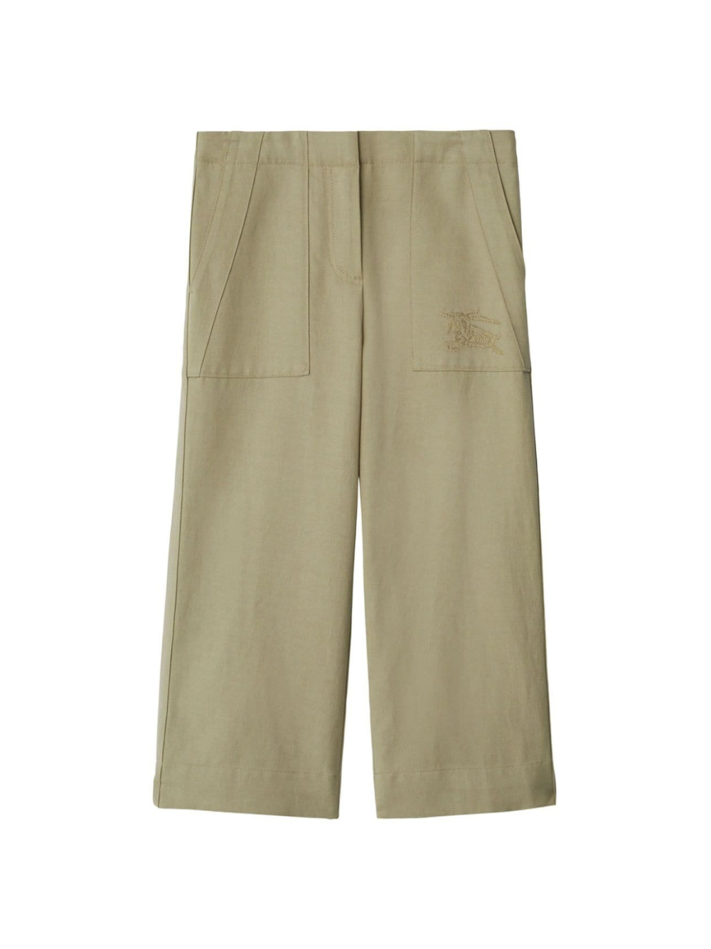 Pantaloni con ricamo Equestrian Knight per bambina Burberry Kids verde con taglio straight 8088678 B7311 BURBERRY KIDS