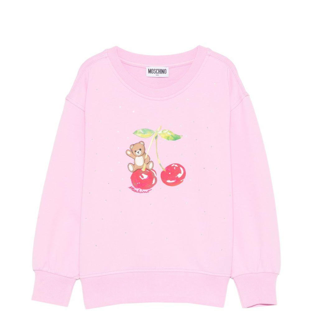Felpa per bambina Moschino Kids rosa con stampa grafica Teddy Bear HDF06OLDA25 51473 MOSCHINO KIDS