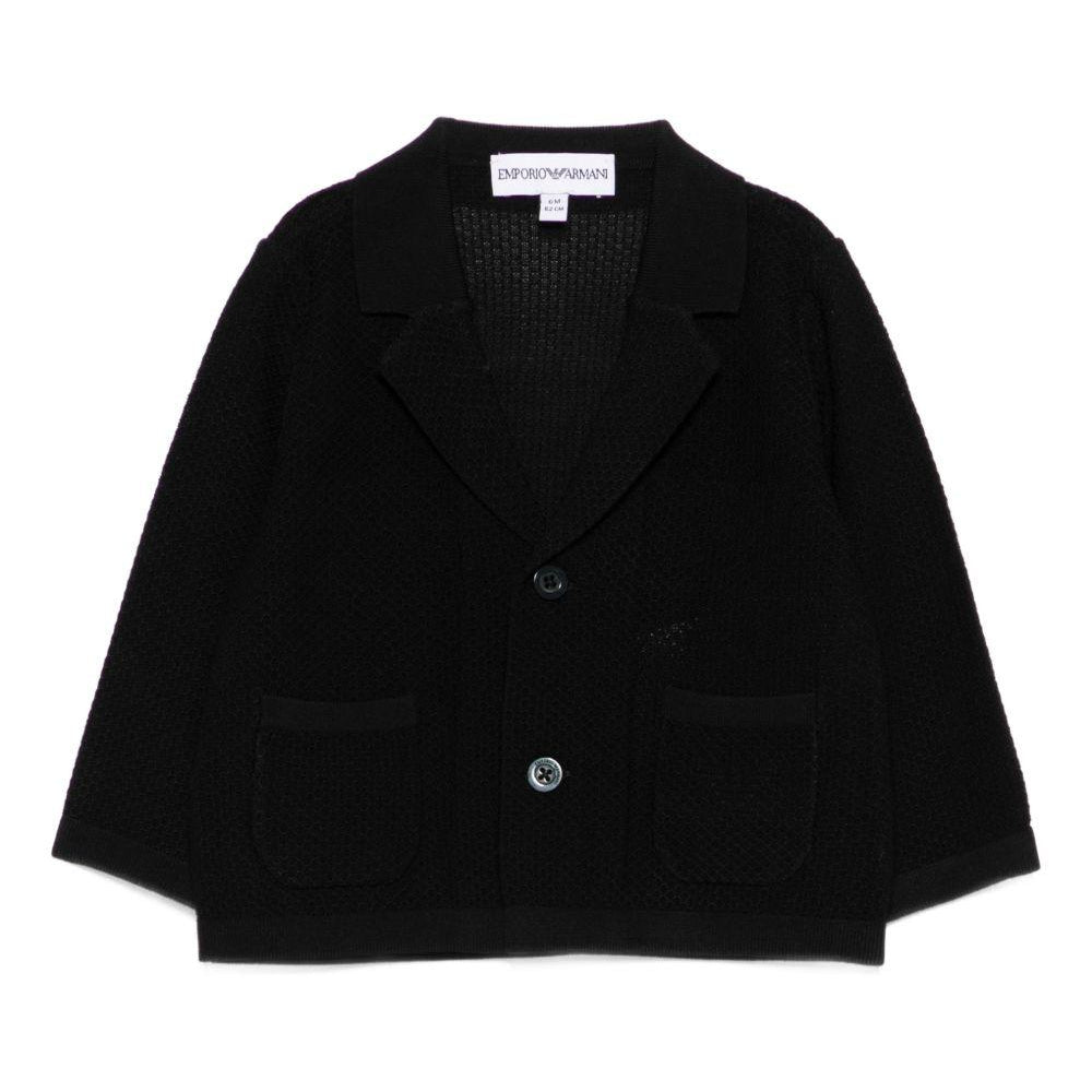 Cardigan per neonato Emporio Armani Kids blu con bottoni tascabili EB001223 AF23412 UB118 EMPORIO ARMANI KIDS