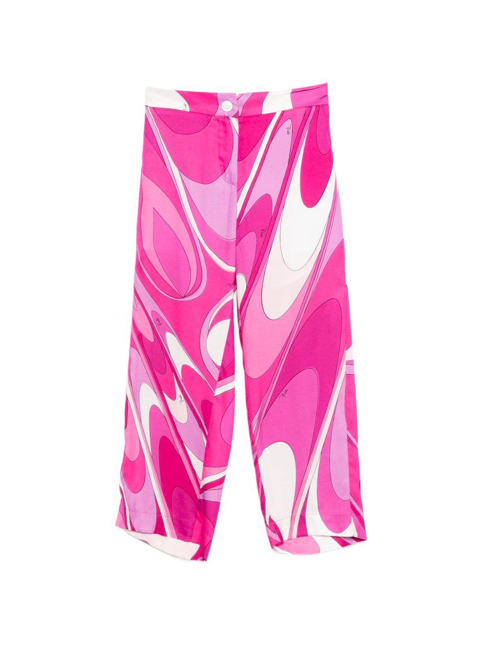 Pantaloni stampa grafica per bambina Emilio Pucci Junior multicolor a fantasia PY6A00 K0284 570BC EMILIO PUCCI KIDS