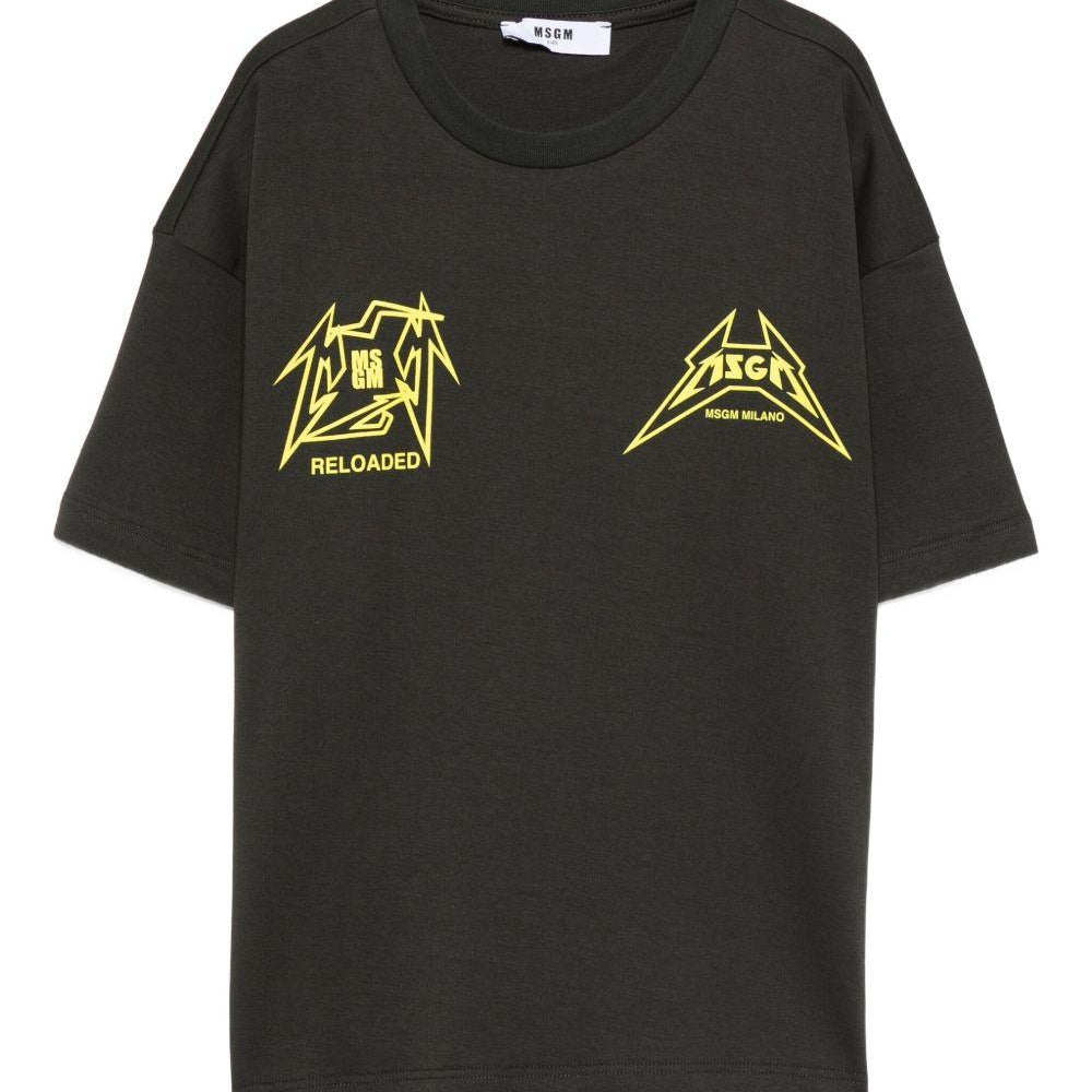 T-shirt per bambino MSGM Kids nero con stampa grafica F5MSJGTH267 MS064 MSGM KIDS