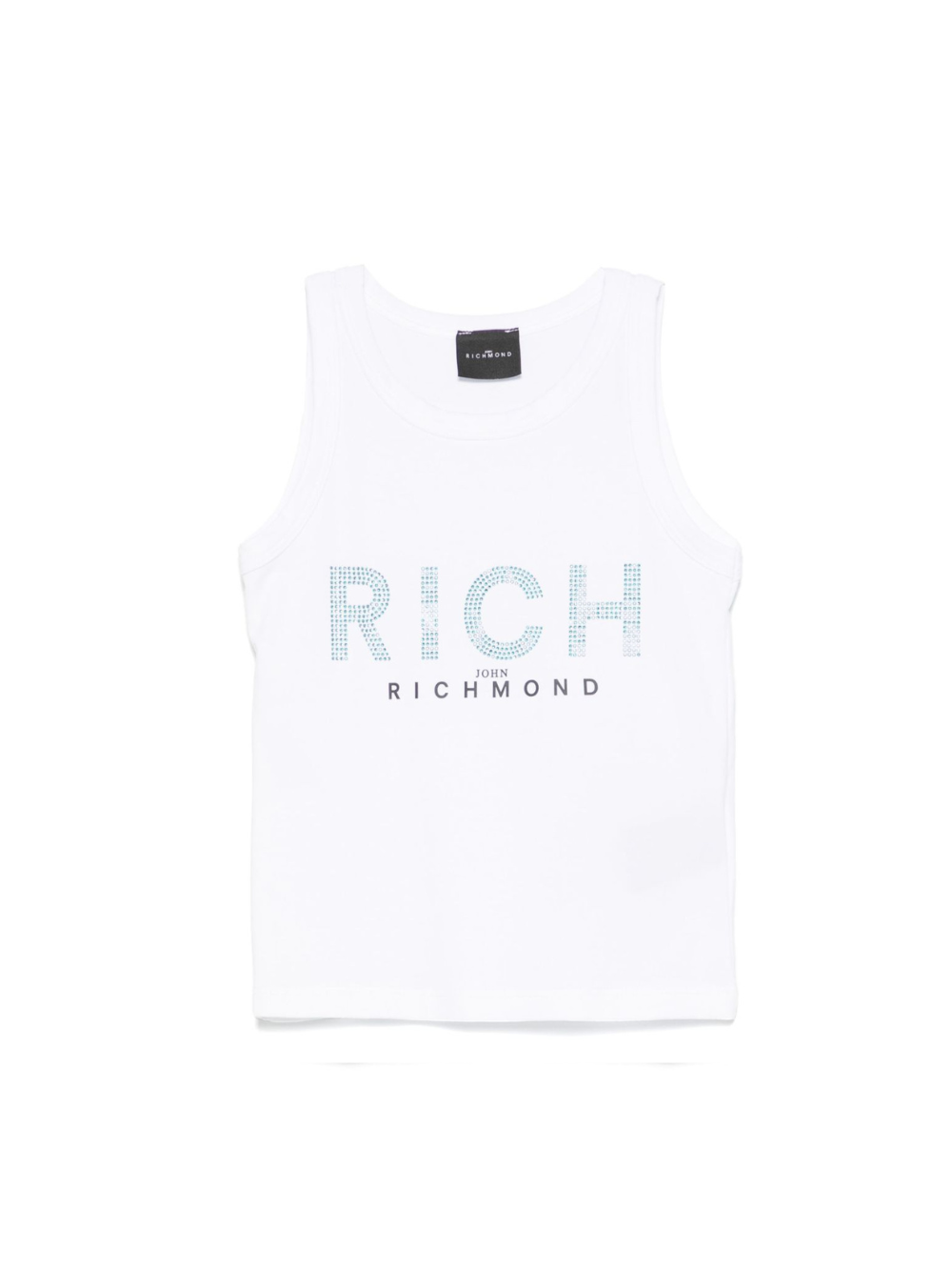 Canotta per bambina John Richmond Junior bianco con logo in strass RGP25133CN WHITE JOHN RICHMOND JUNIOR