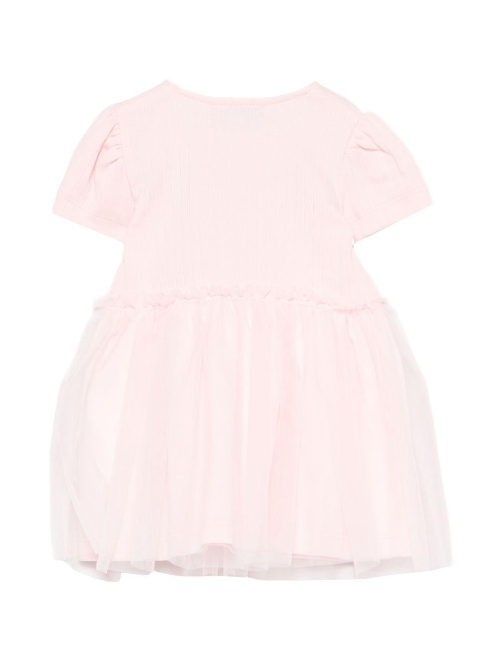 Abito per neonata Moschino Kids rosa con ricamo Teddy Bear MDV0DBLAA55 50209 MOSCHINO KIDS