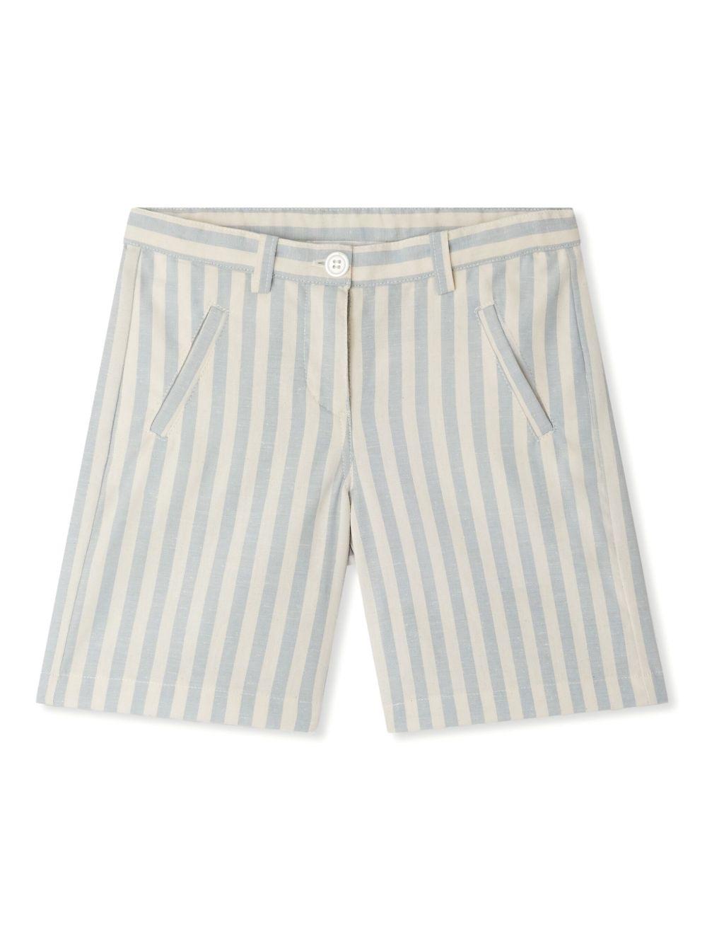 Shorts per bambina Bonpoint azzurro a righe S05GBEW00011 210 BONPOINT KIDS