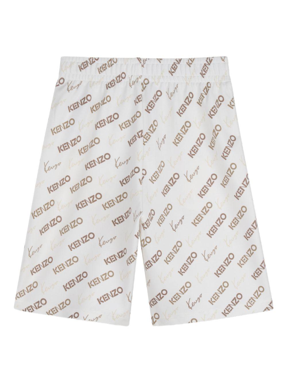 Shorts per bambino Kenzo Kids bianco con logo all-over K61683 117 KENZO KIDS