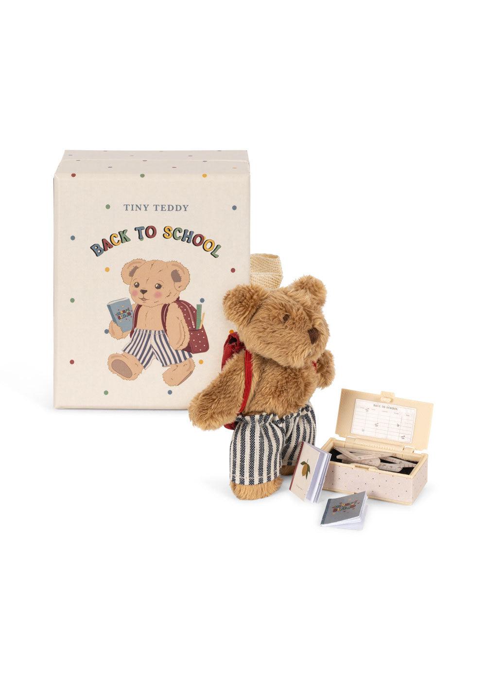 Peluche Teddy torna a scuola per bambini Konges Slojd multicolore con accessori all'interno KS105554 MULTI KONGES SLOJD