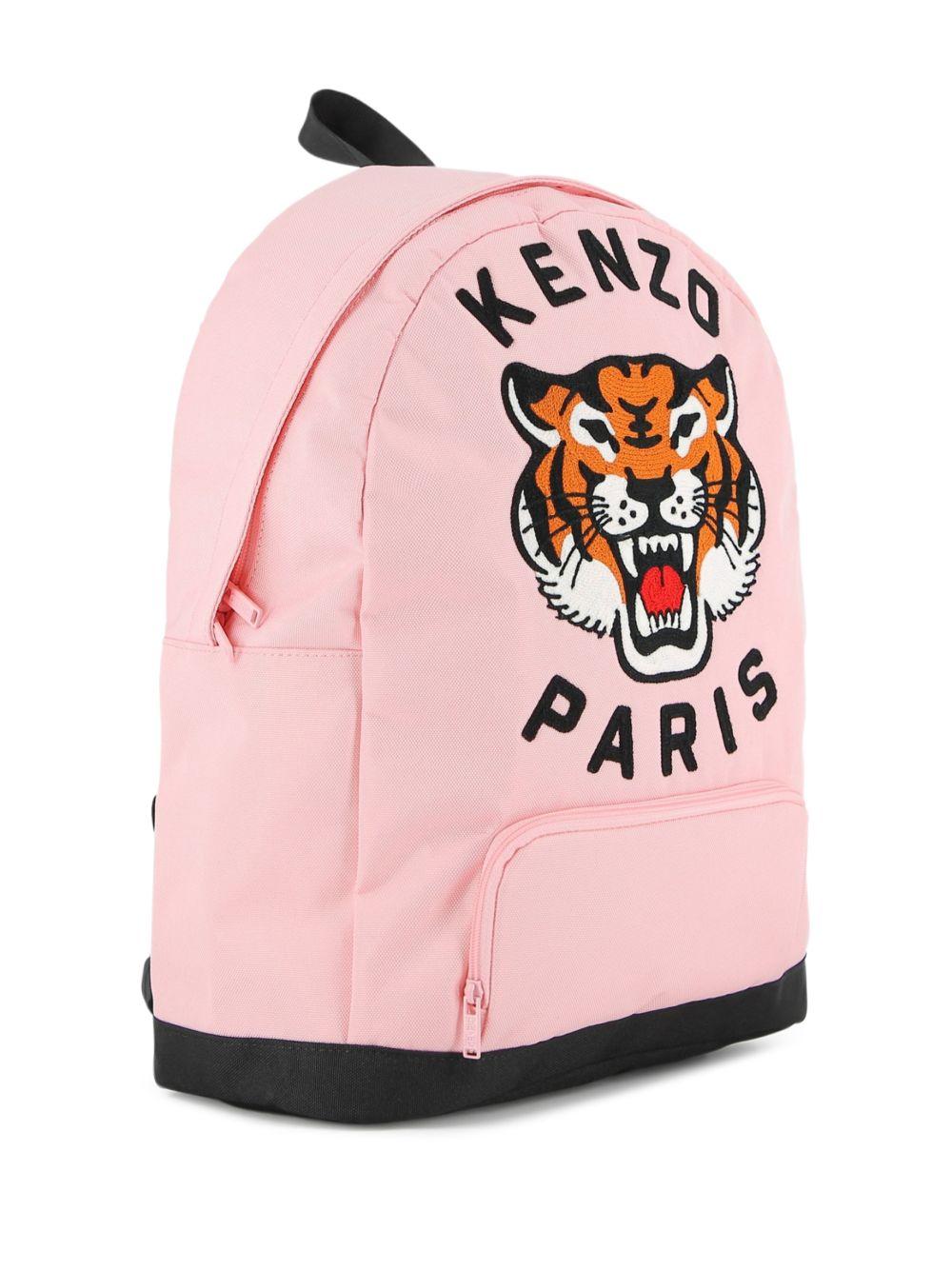 Zaino Tiger Head per bambini Kenzo Kids rosa con stampa tigre sul davanti K61836 45B KENZO KIDS